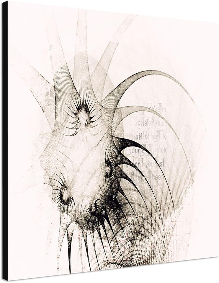 Paul Sinus Art Kunstdruck schwarz weiss Abstrakt499_60x60cm Leinwandbild - Triste Siege -XXL fertig