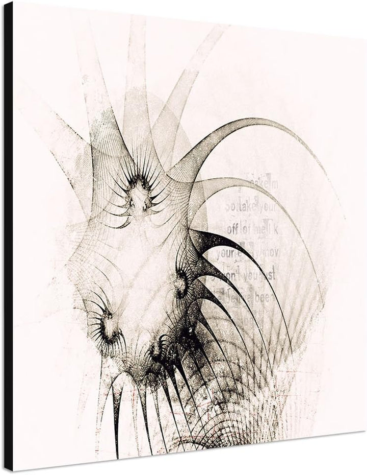 Paul Sinus Art Kunstdruck schwarz weiss Abstrakt499_60x60cm Leinwandbild - Triste Siege -XXL fertig