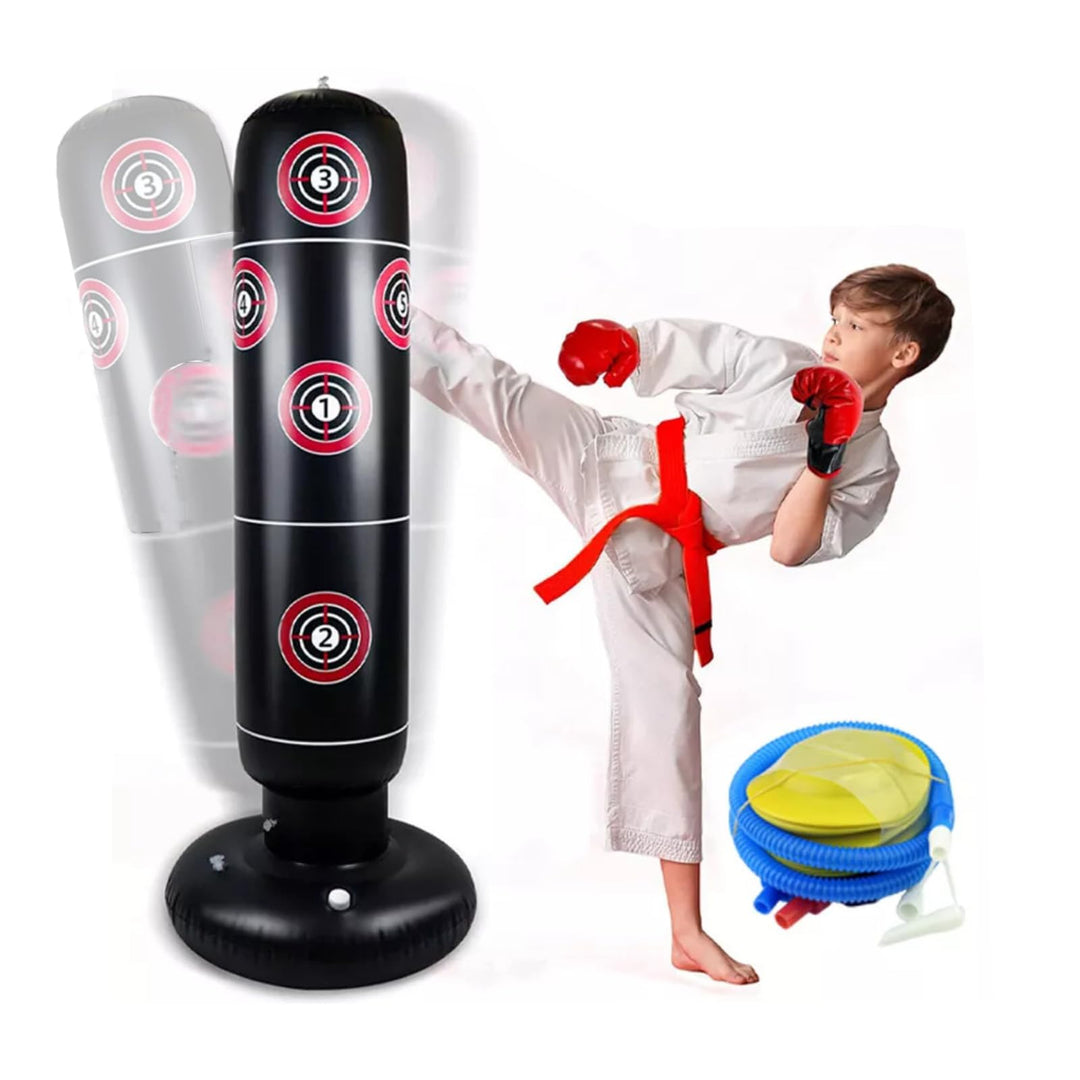 Boxsack Kinder-Aufblasbarer Boxsack Stehend,160cm Standboxsack mit Luftpumpe für Erwachsene Kinder S