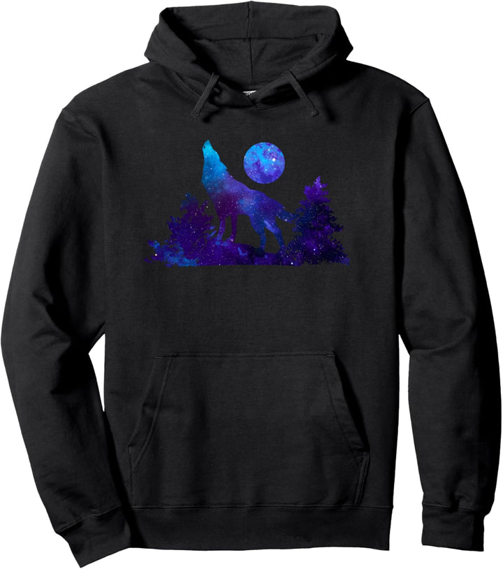 Wolf heulende Mond Bäume Wilderness Frauen Mädchen Liebe Wölfe Pullover Hoodie