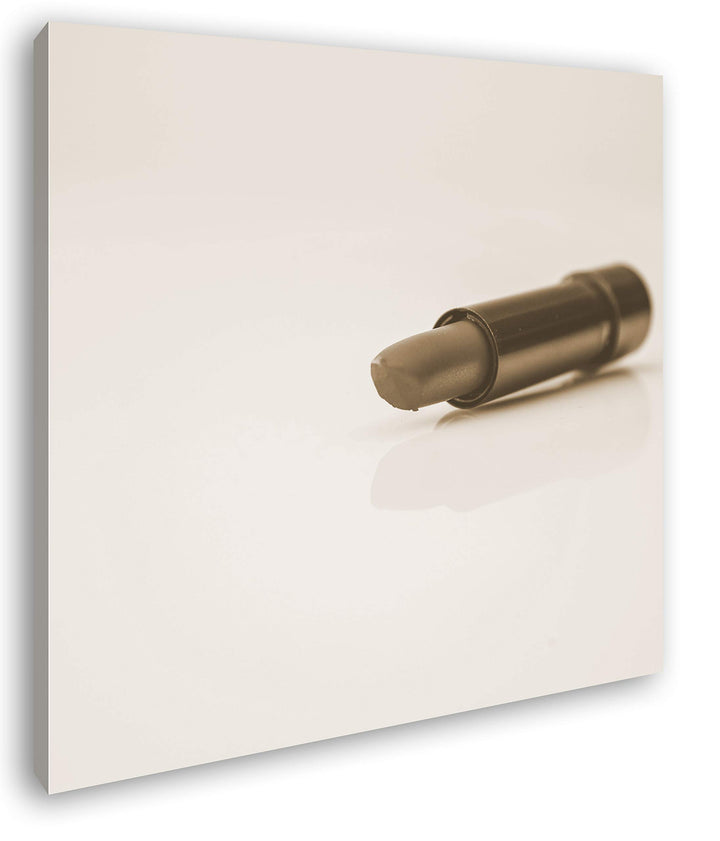 deyoli erotischer roter Lippenstift im Format: 70x70 Effekt: Sepia als Leinwandbild, Motiv auf Echth