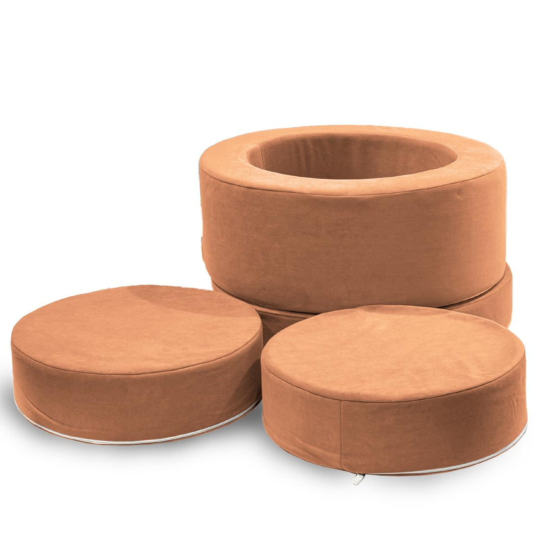 RIWI® Loop – Rosa Premium (RCC202-44) | modularer Spielhocker für Kinder | 3-in-1 Sitzmöbel, Spielge