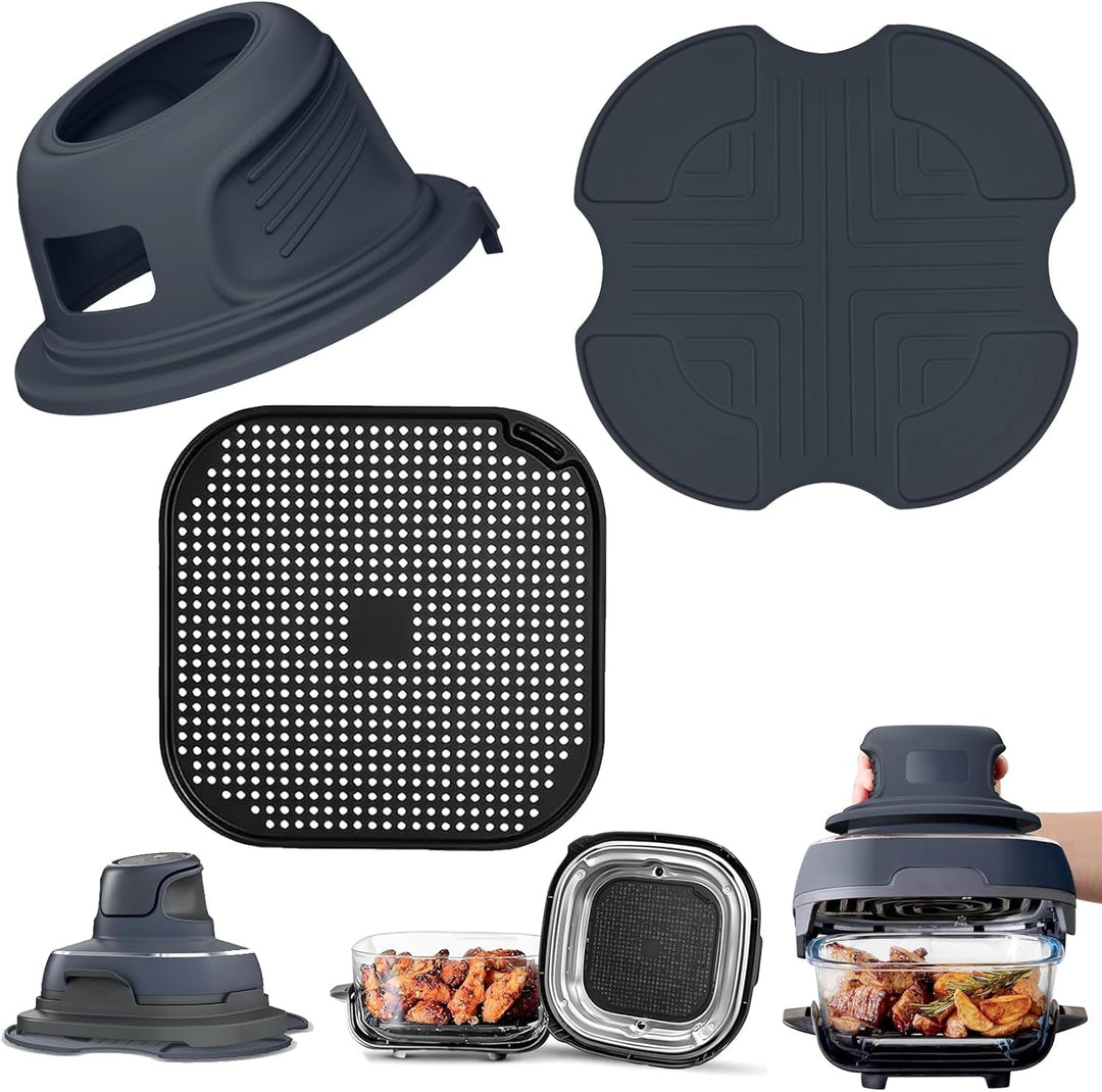 Passend für Ninja Crispi FN101EU Airfryer 3-teilig: Silikon Untersetzer, Spritzschutz & Kabelorganiz