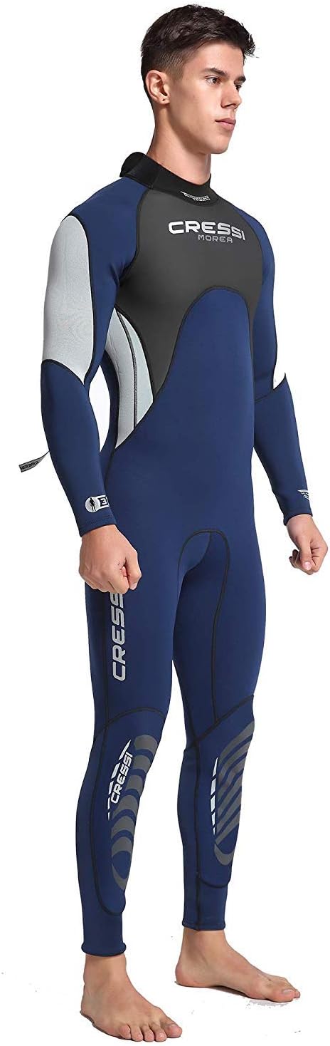 Cressi Morea Herren - Neoprenanzug 3mm für alle Wassersportarten L/4 Blau/Silber/Silber, S/2