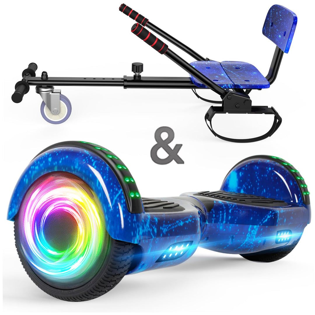 SISIGAD Rollersitz-Befestigung, 16,5 cm, selbstausgleichend, Go-Kart mit Bluetooth und LED-Lichtern,