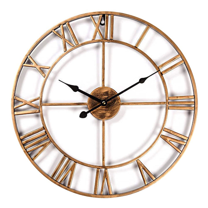 Taodyans Vintage Wanduhr Ohne Tickgeräusche Grosse Römische Ziffern 40cm Wanduhr Metall Skelett Uhr