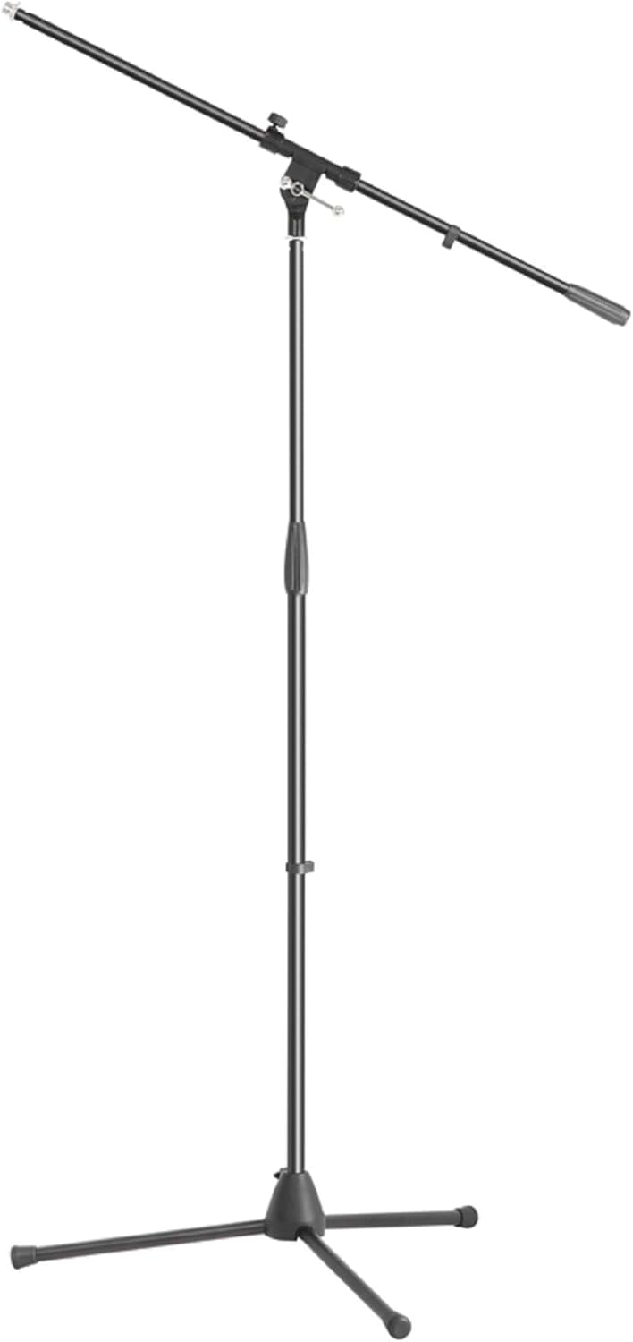 2 x ADAM HALL Profi Mikrofonständer Mikrofonstativ S5B mit Galgen/Schwenkarm, Höhe 94-160 cm, Schwar