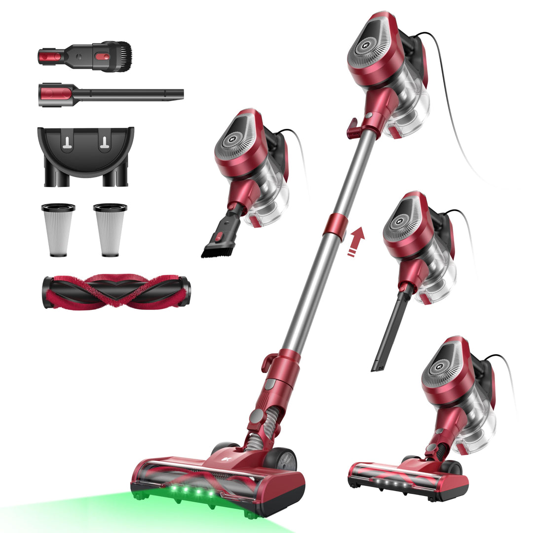 Vexilar C8 Staubsauger mit Kabel, 60KPa &amp; 600W Starke konstante Saugkraft, Staubsauger beutellos, 7m