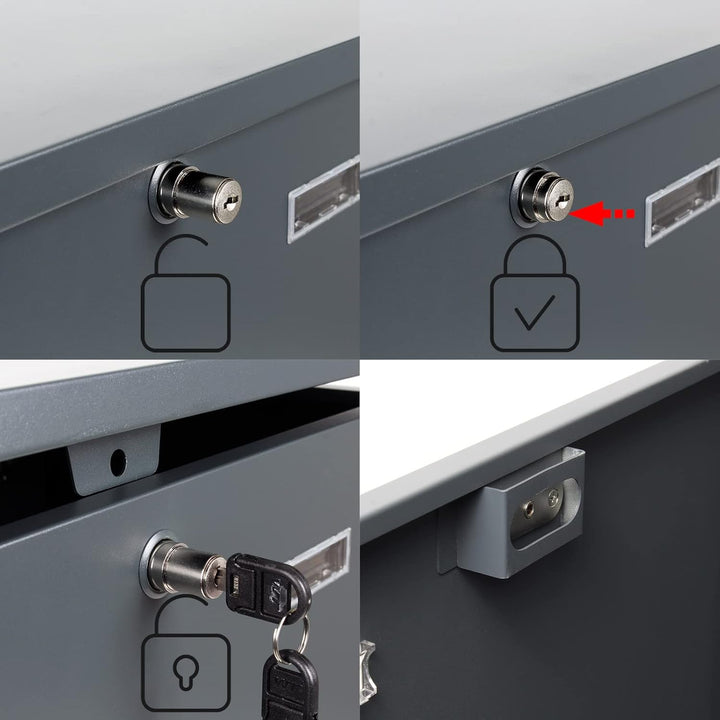 Wiltec Paketkasten grau 508 x 315 x 500 mm, Paketbox Zuhause, Private Paketannahme passend für Paket