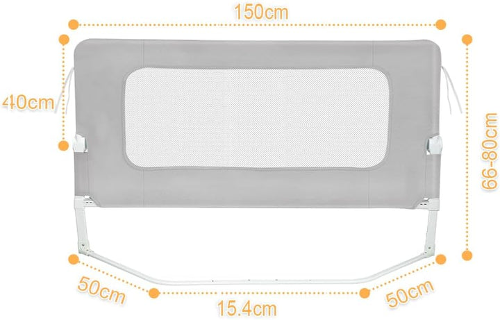OHMG Bettgeländer,Sicherheitsgitter für Kinder,Sicherheitsgitter für Bett,höhenverstellbar,tragbar,B