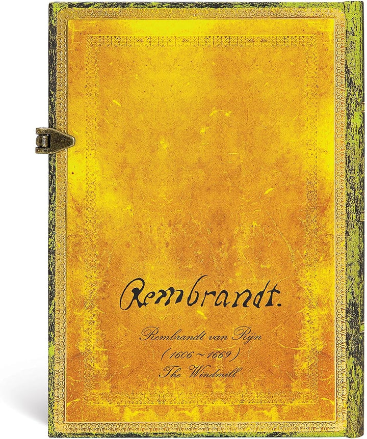 Paperblanks - Rembrandt’s 350th Anniversary - Midi - Unlined - Clasp Closure - 120 Gsm