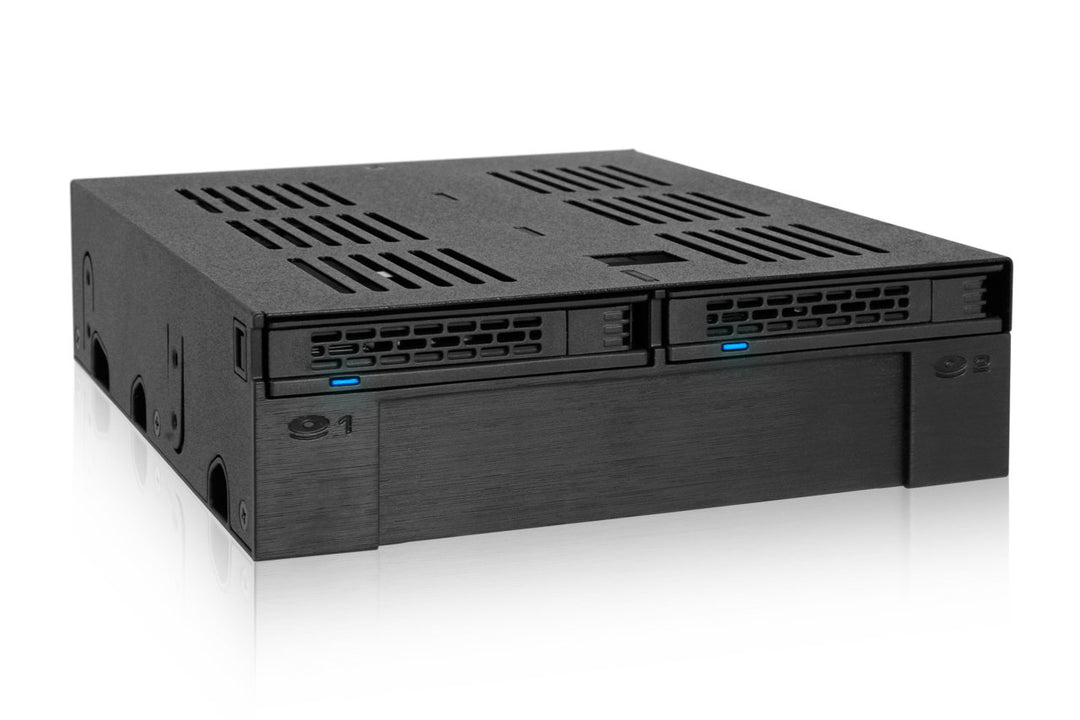 ICY DOCK 2X 2,5" SATA/SAS HDD/SSD Wechselrahmen mit schraubenlosen Trays Plus 3,5" Slot für HDD/Gerä
