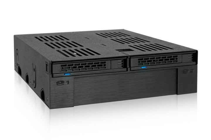 ICY DOCK 2X 2,5" SATA/SAS HDD/SSD Wechselrahmen mit schraubenlosen Trays Plus 3,5" Slot für HDD/Gerä