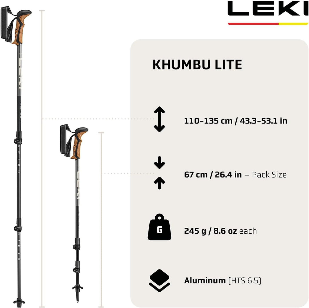 LEKI Khumbu Lite Wanderstöcke Damen & Herren | leichte, verstellbare Trekkingstöcke aus Aluminium mi