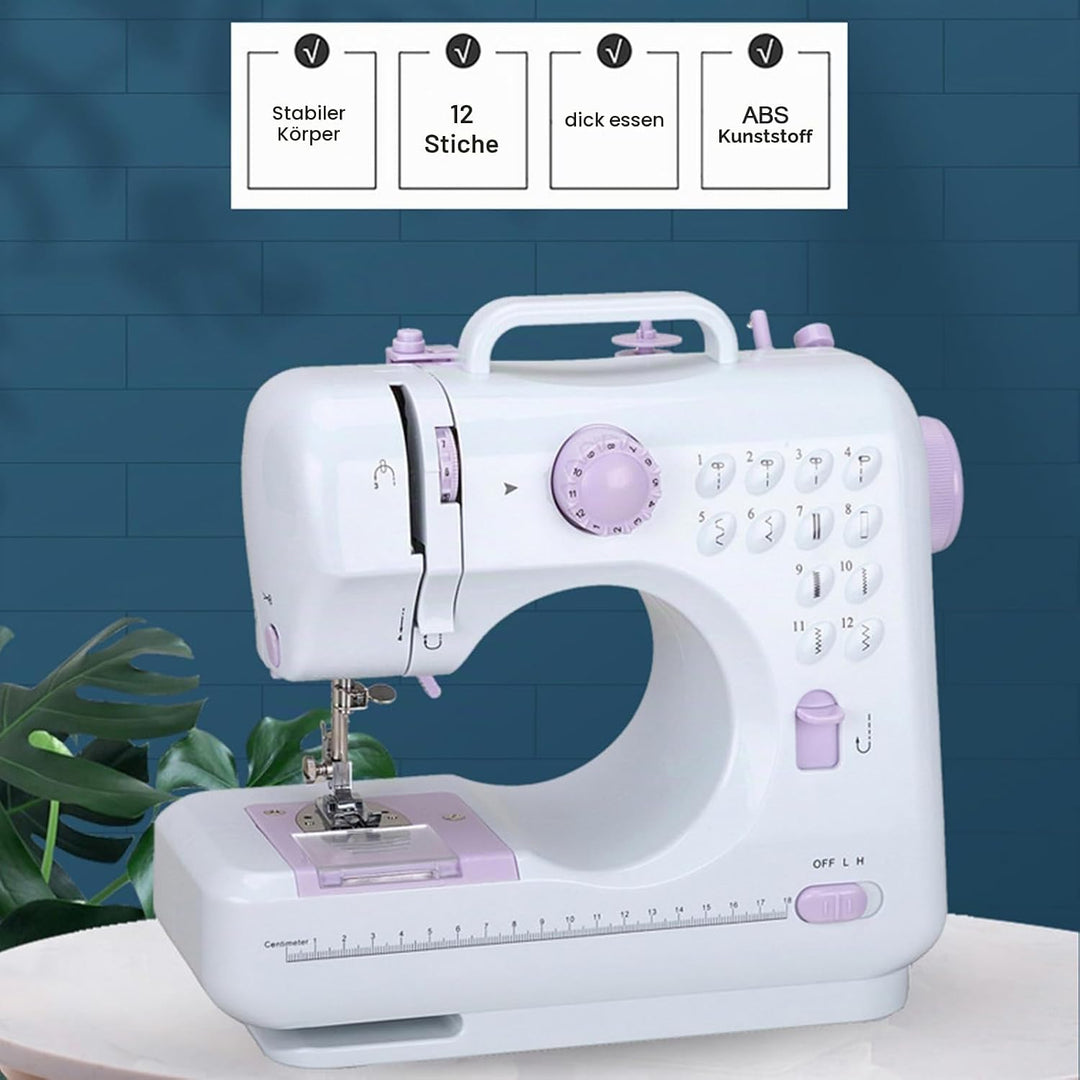 LetCart 505 Tragbare Nähmaschine, Kleine Nähmaschine Elektro Nähmaschine Haushaltsnähmaschinen Set f