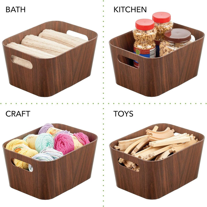 mDesign Aufbewahrungsbox mit Griffen – kleine Gemüse- und Obstkisten aus Karton für den Vorratsschra