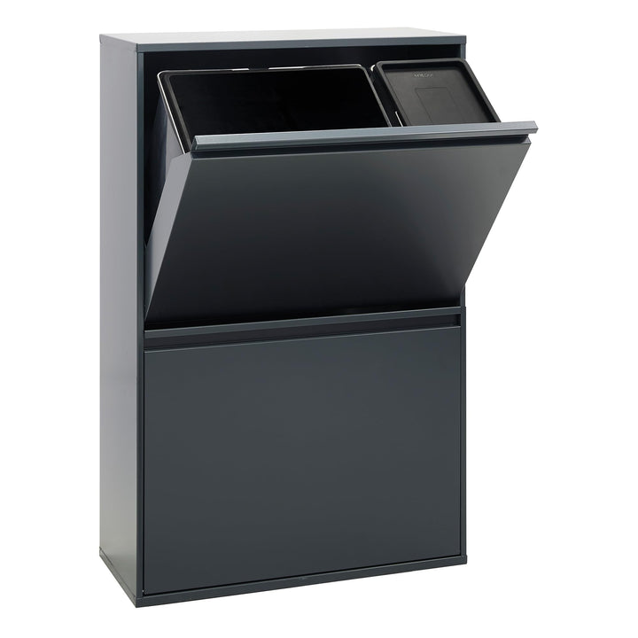 ARREGUI Basic CR604-B2 Mülltrennsystem aus Stahl | 4 Fächer Mülleimer für die Küche | 1 Extra Grosse