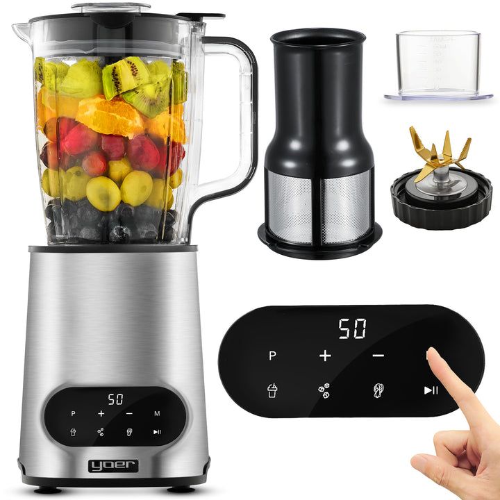 Yoer Vitalio JB04S, 2-in-1 Standmixer, 2200W, 2,4L Tritan-Krug, Automatikprogramme, LED-Anzeige, Ede