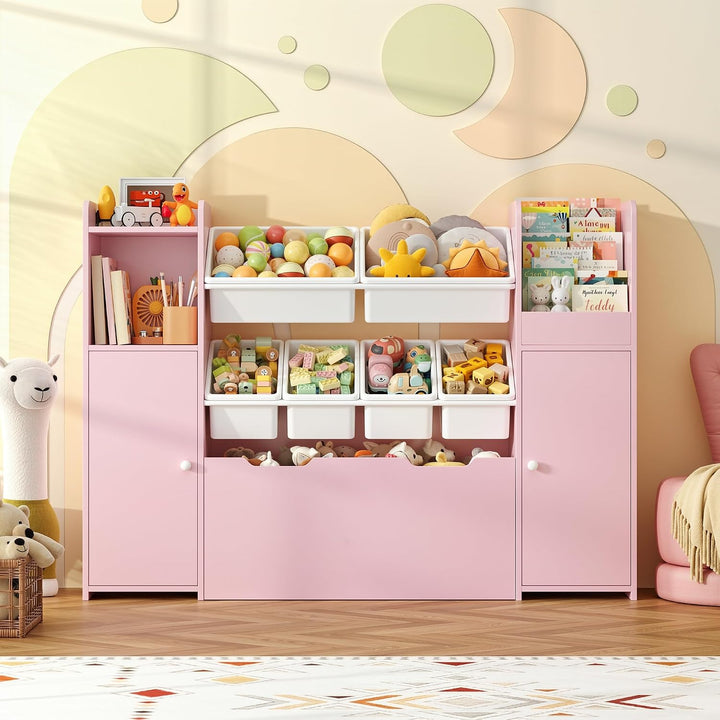 FOREHILL Kinderregal mit 7 Boxen, Kinderzimmer Möbel, Bücherregal Kinder | Kinderregal, Spielzeug Au