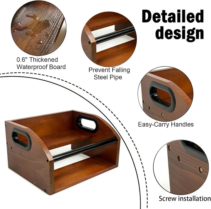 Kaffeesirup Organisationsständer 2 Stufig mit Metallstange Tragegriff, Kaffee Sirup Regal Organizer