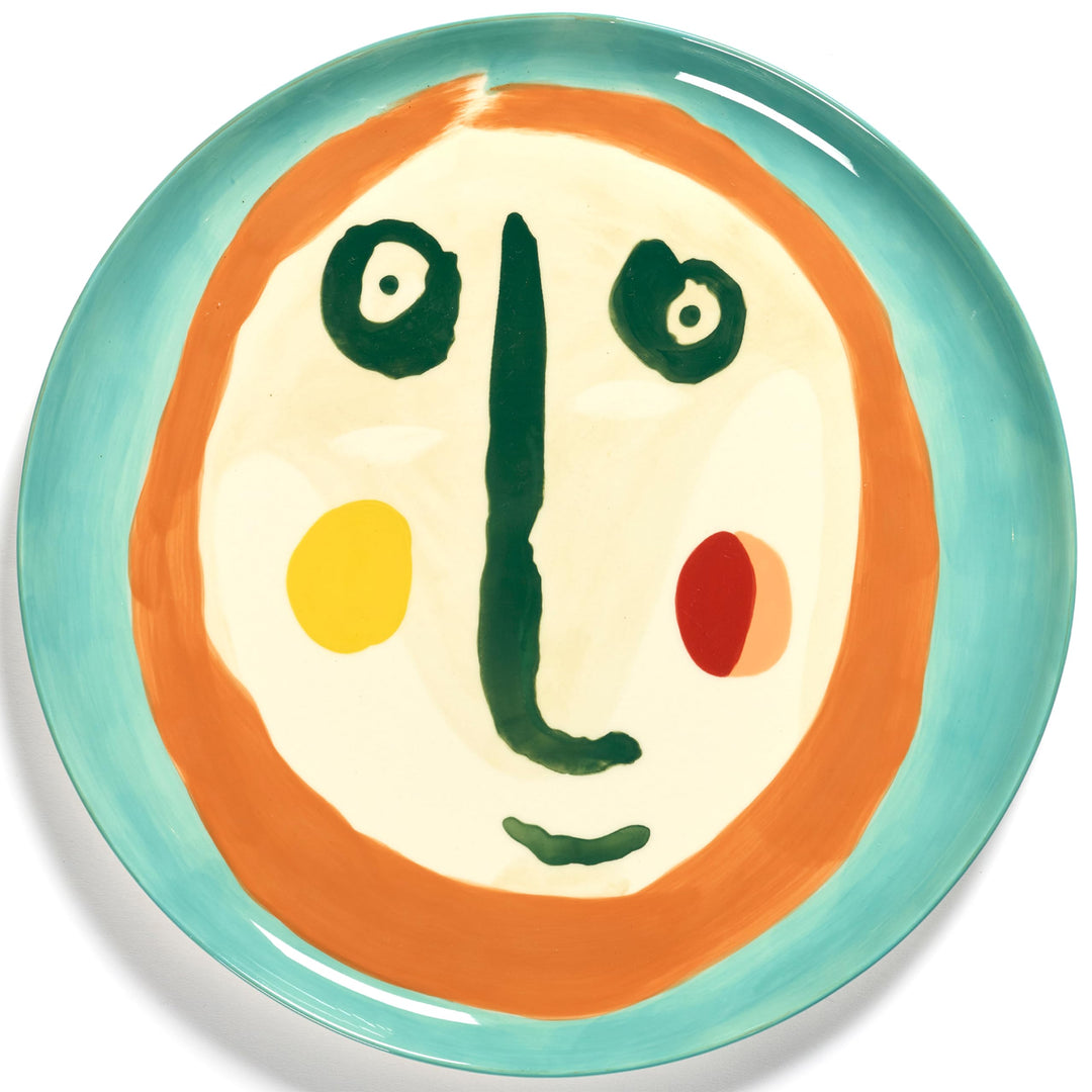 Serax Feast Servierteller diam. 35 cm. face 2 Blau mit Gesicht 1, Blau mit Gesicht 1