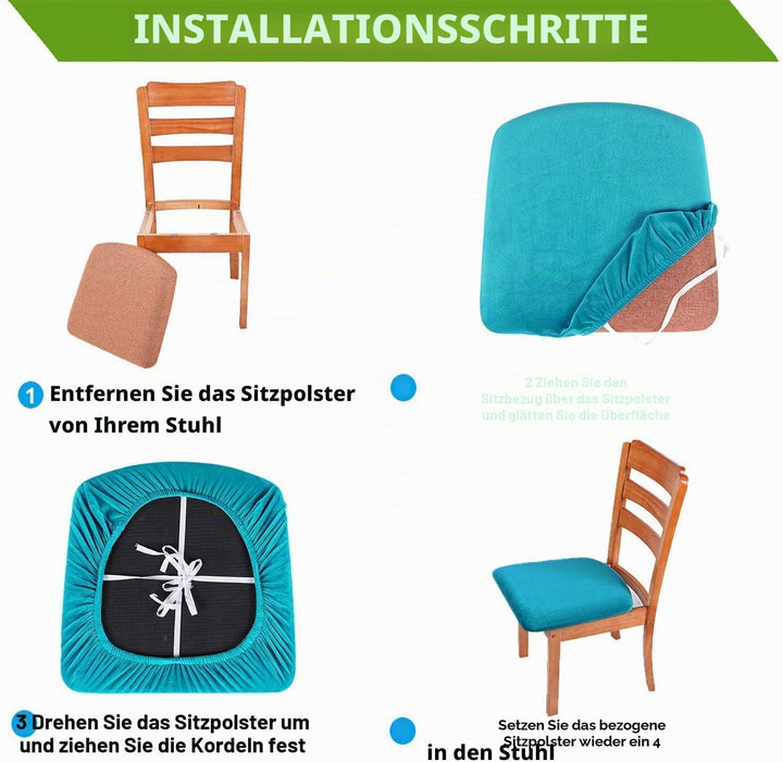 Homaxy Stuhlbezug Sitzfläche Samt Weich Sitzbezug Stuhl Stretch-sitzbezüge für Esszimmerstühle Abwas