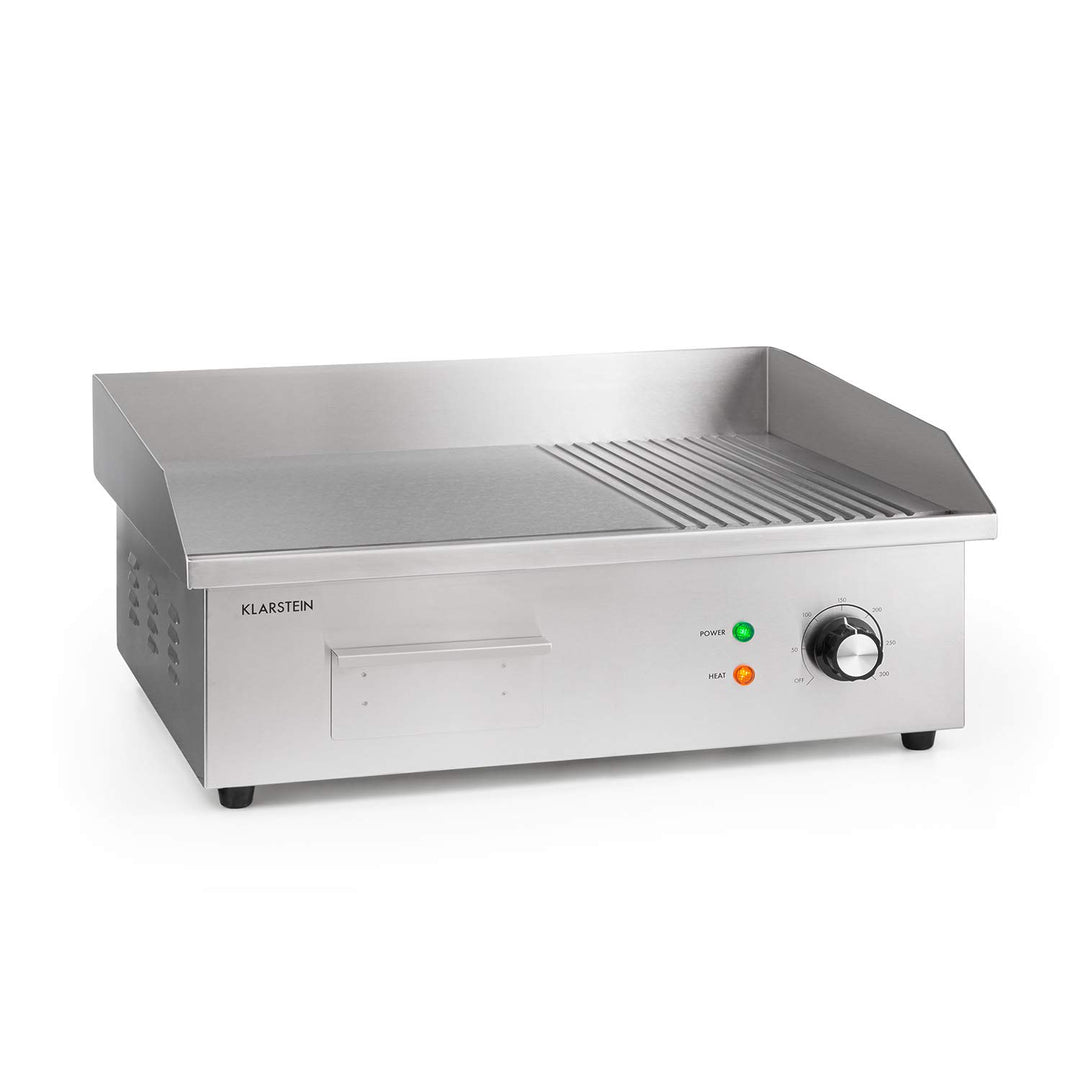 Klarstein Elektrogrill, Grillplatte, Elektrische Grillplatte, Tischgrill, Elektrogrill aus Edelstahl