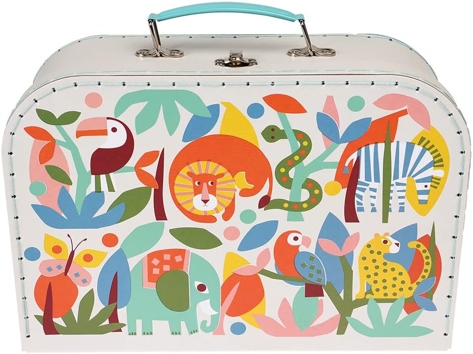 Rex London Kinder Teeservice Set aus Metall (14 Teile) & Tragekoffer mit den Tiermotiven “Wild Wonde