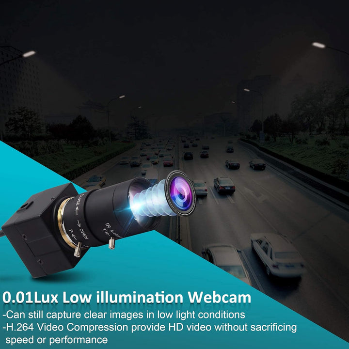 ELP USB Kamera 1080P Low Illumination Webcam 5-50mm Optischer Zoom Objektiv Variabler Fokus IMX323 U