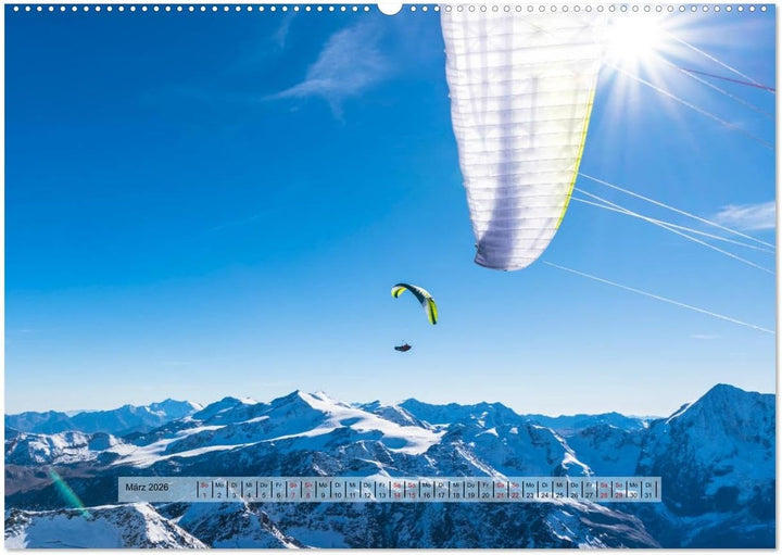 Paragliding - lautloses Schweben (Wandkalender 2026 DIN A2 quer), CALVENDO Monatskalender: Faszinier