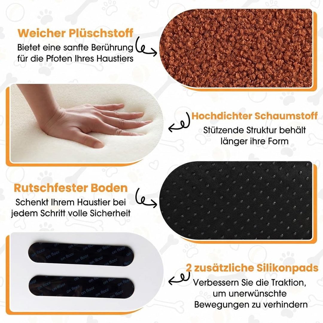 COSTWAY 2 stufige Hundetreppe, Haustiertreppe tragbar für kleine Hunde & alte Katzen, Katzentreppe m