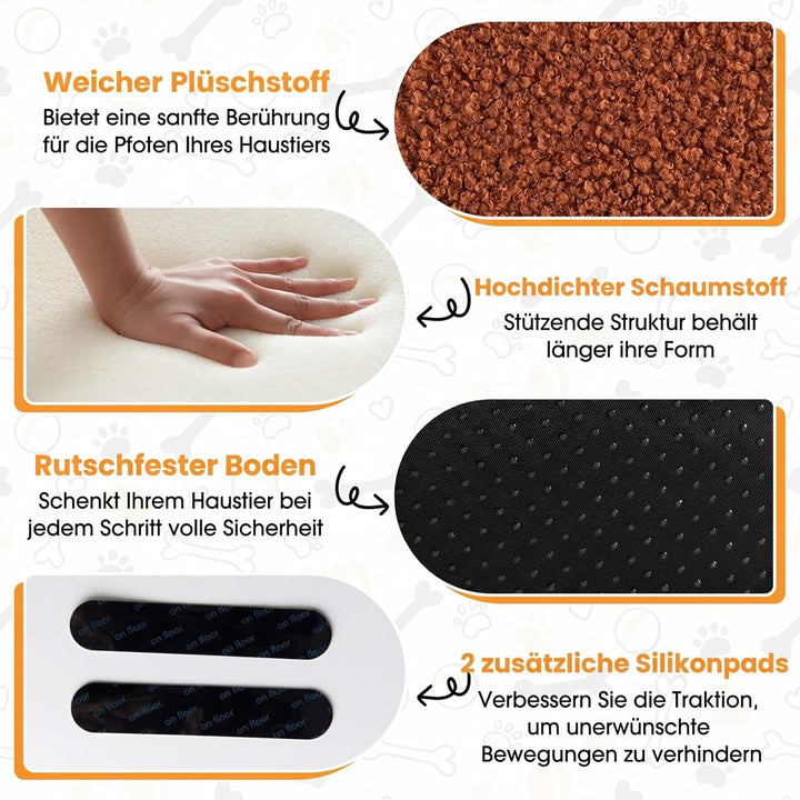 COSTWAY 2 stufige Hundetreppe, Haustiertreppe tragbar für kleine Hunde & alte Katzen, Katzentreppe m