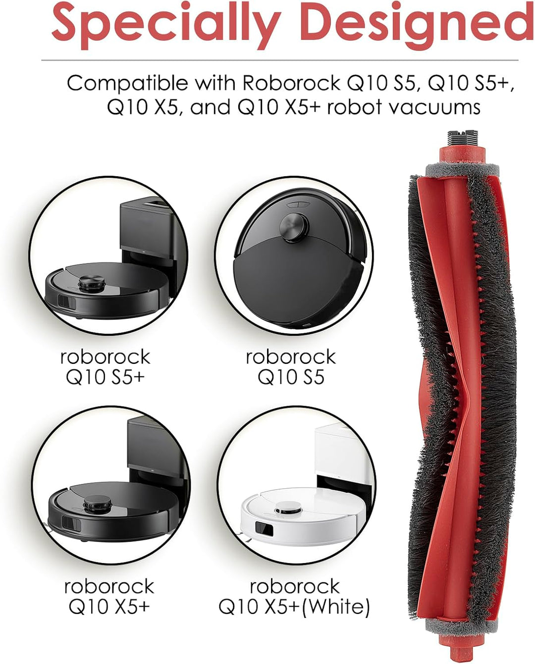 (2 Stück) Q10 S5, Q10 S5+, Q10 X5, Q10 X5+ Rollbürsten Walzenbürsten für Roborock Q10 S5, Q10 S5+, Q
