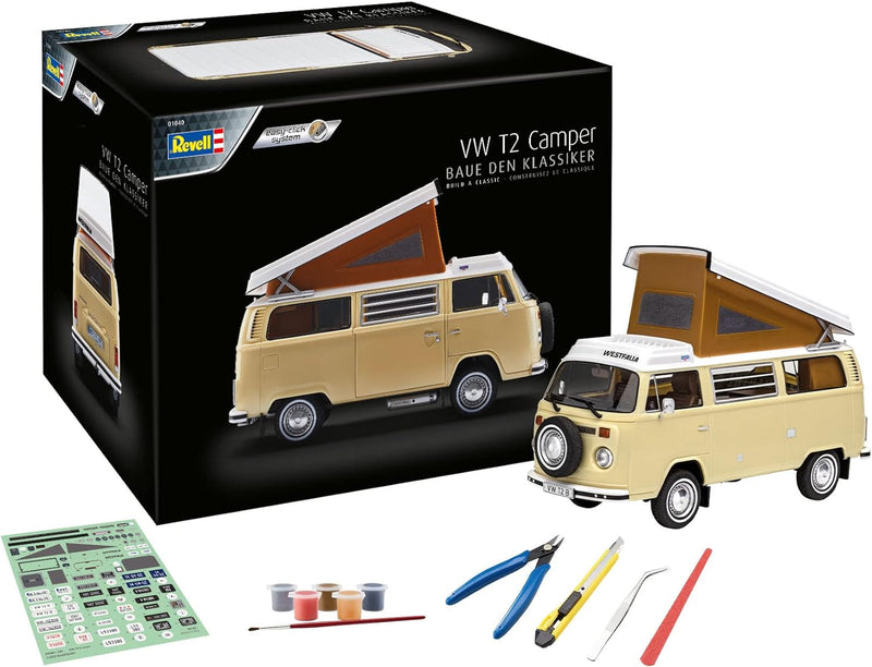 Revell Adventskalender VW T2 Camper easy-click I Adventskalender zum Basteln I Auto Adventskalender