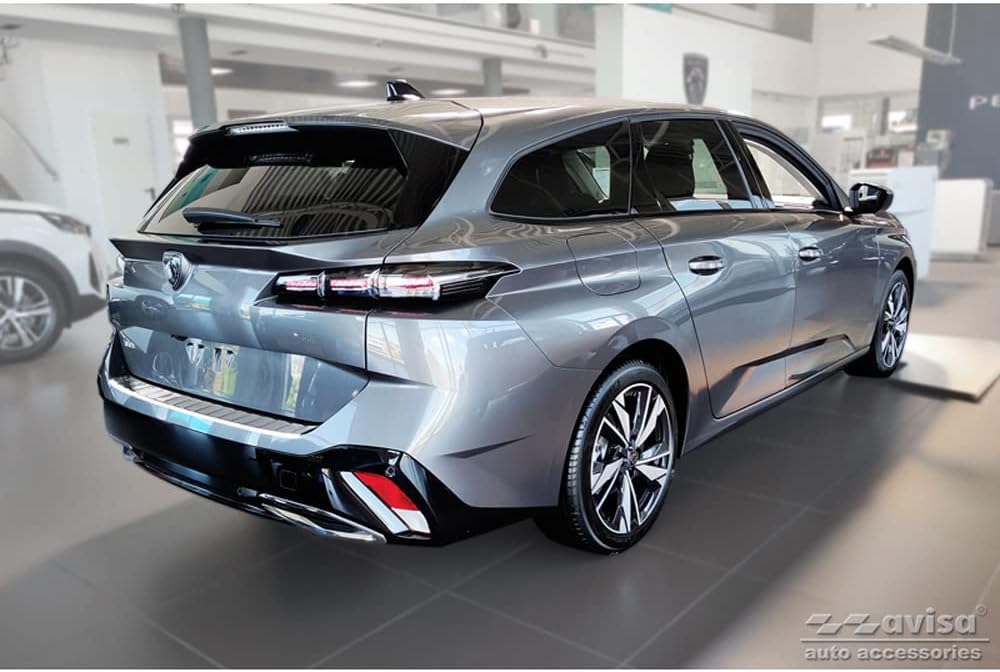 Avisa Edelstahl Heckstossstangenschutz kompatibel mit Peugeot 308 III SW 2021- 'Ribs'