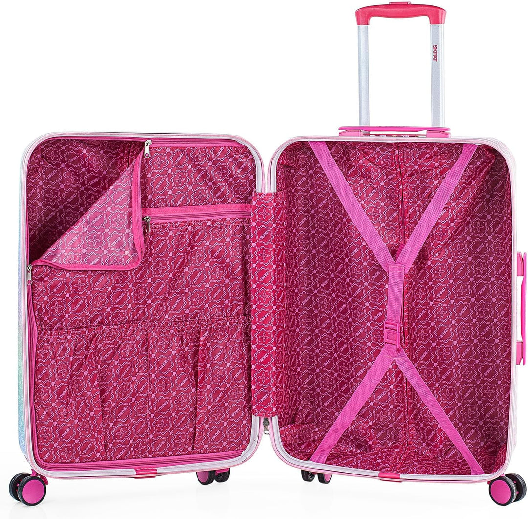 SKPAT - Reisekoffer Kinder Polycarbonat Koffer Kinder Kinderkoffer Mädchen - Kinder Koffer mit Integ