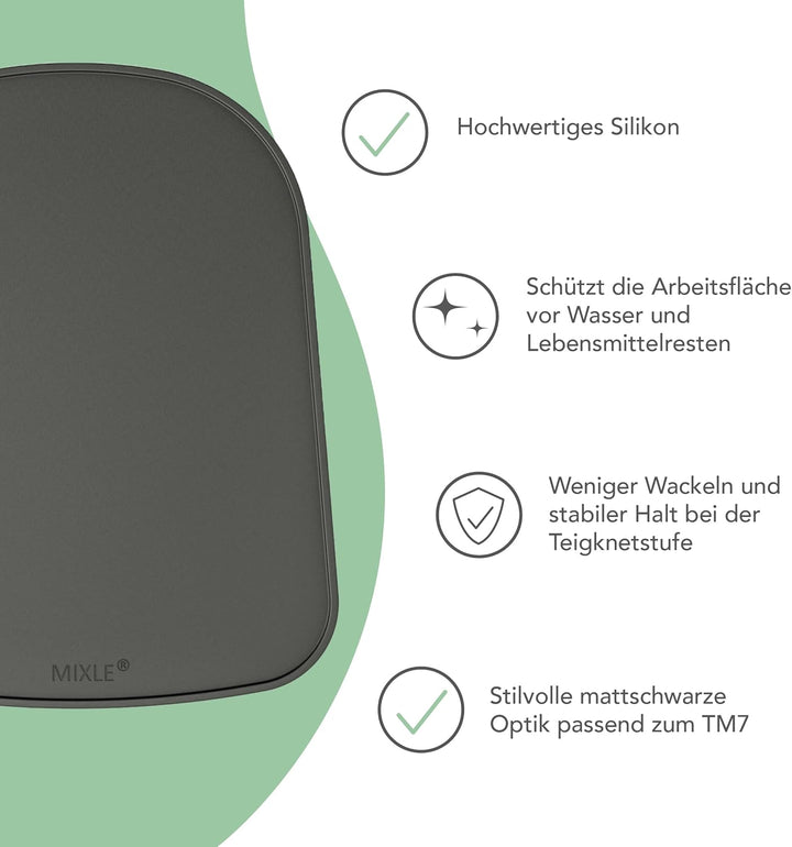 Silikon Anti-Rutsch Unterlage kompatibel mit Thermomix TM7, Untersetzer, Matte, Auffangschale, TM7