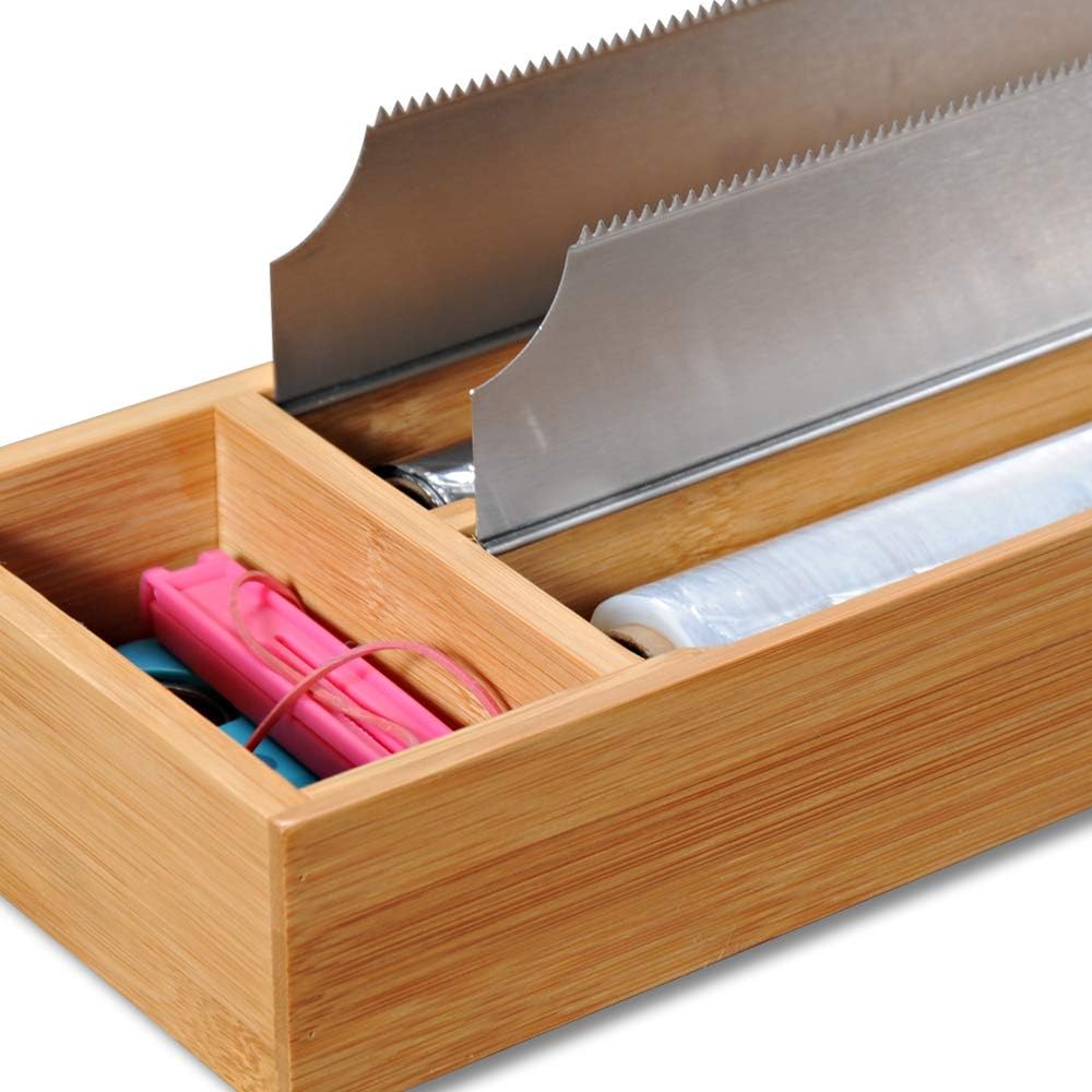 Kesper | Folienspender, Material: Bambus, Metall, Masse: 39.5 x 13 x 5.5 cm, Farbe: Braun | 58040 13