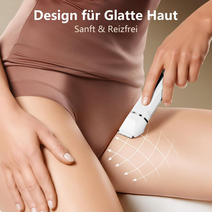 Intimrasierer für Frauen, Rasierer Damen Intimbereich Sanft, 2 in 1 Elektrischer Damenrasierer, Biki