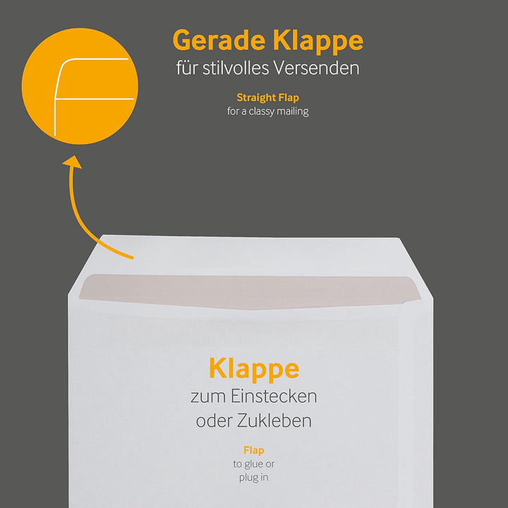 250 Stück, Versandtaschen, DIN C4, Selbstklebung, Gerade Klappe, 100 g/qm Offset, Ohne Fenster, Weis
