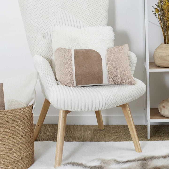 HOME DECO FACTORY, TX0046, Beige and Cream Cushion 30x50 cm - Elegant and modern Design, optimal Com