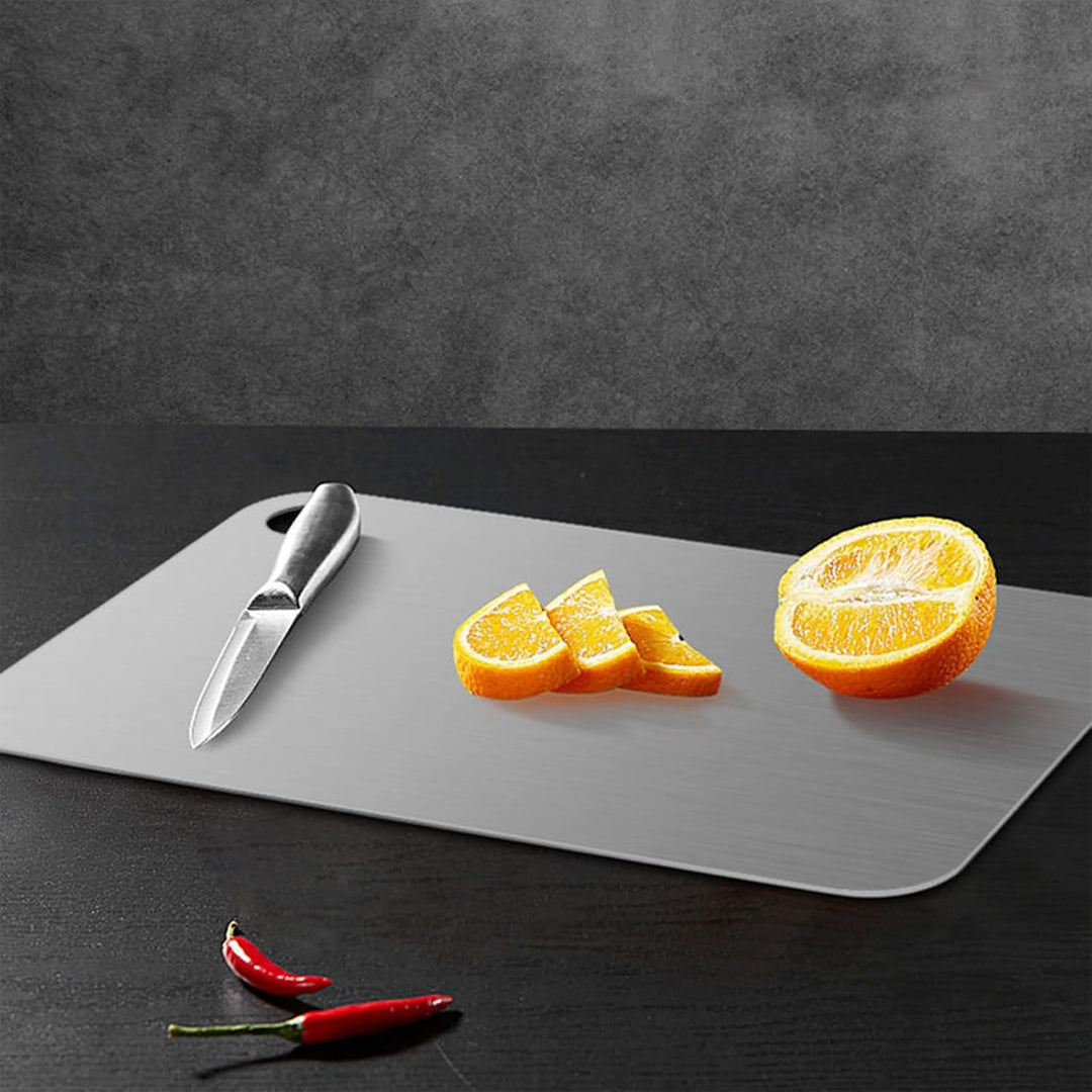 2Pcs Schneidebrett Titan Schneidebrett Edelstahl Titanium Cutting Board Stainless Steel Cutting Boar