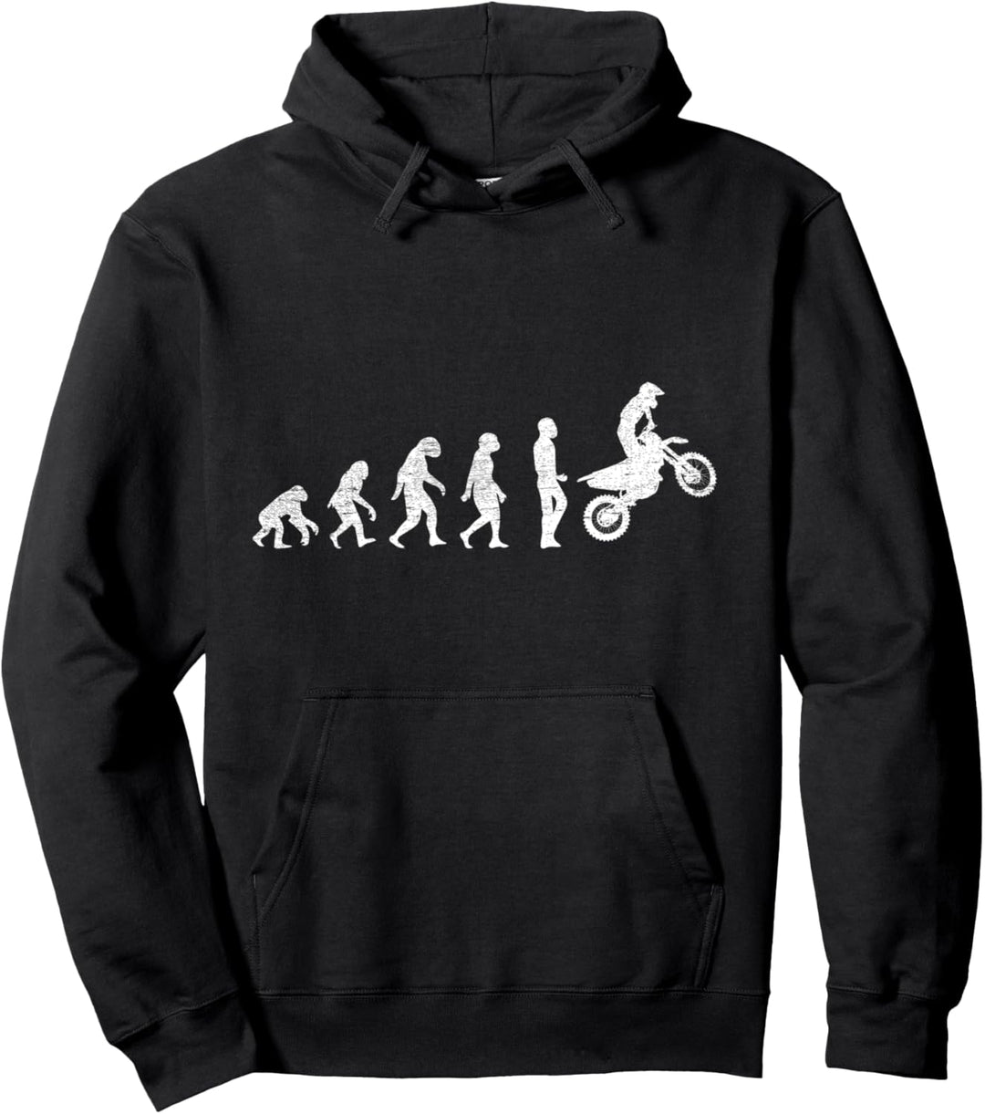 Lustiges Motocross Geschenk Motorrad Evolution Biker Pullover Hoodie
