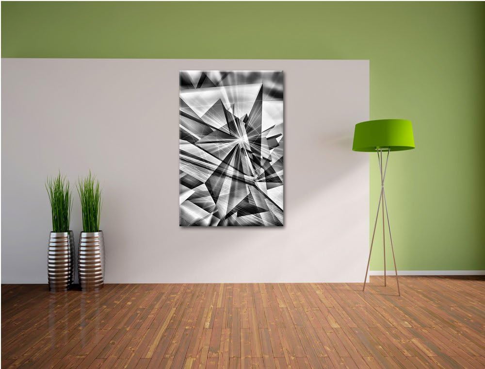 Pixxprint Monocrome, Abstrakt grünes EIS, Format: 100x70 auf Leinwand, 100x70