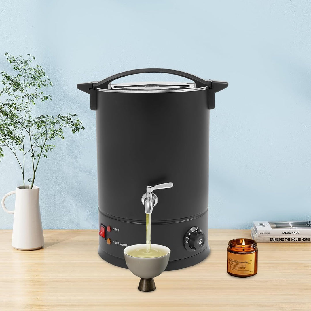 Wachsschmelzer 12 L 1800 W für Kerzenherstellung DIY Schwarz | 12 L, 1800 W, 30-110 °C, SUS 304 Edel