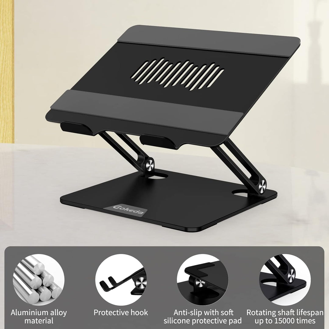 Gokeda Laptop Ständer, ergonomischer Laptopständer aus Aluminiumlegierung für den Schreibtisch, Note