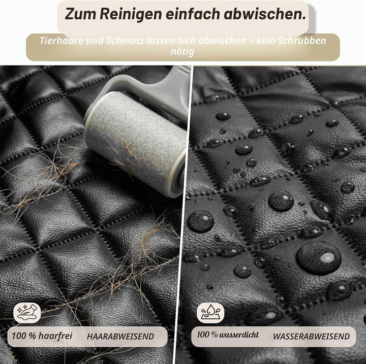 Vordersitzbezug aus PU-Leder, Vollschutz, Hundeautositzbezug mit Seitenklappen, wasserdicht, rutschf