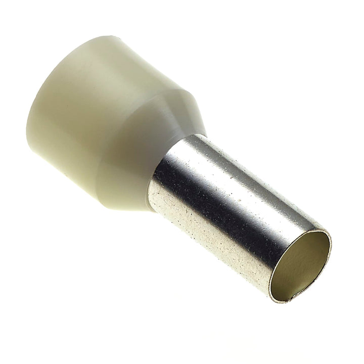Isolierte Aderendhülse, 12X16mm, 100 Stück - Isolierter Aderendhülsenstift, Französischer Elfenbeinf
