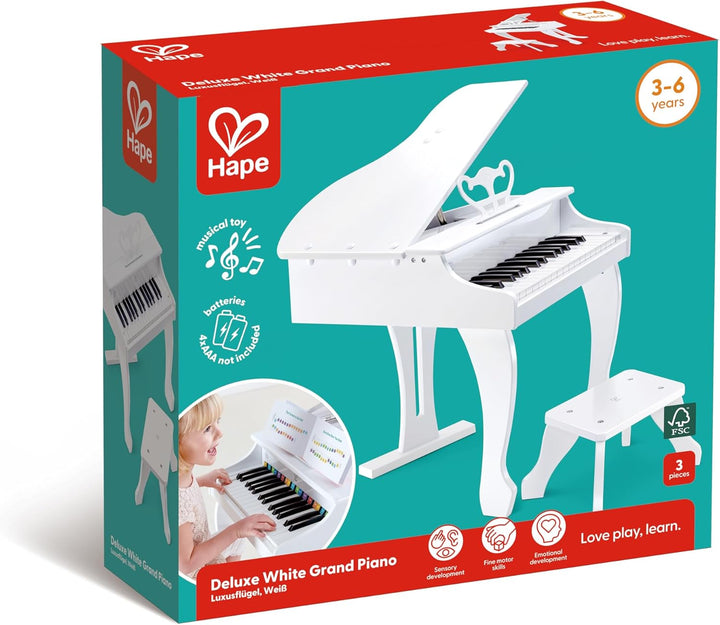 Hape Luxusflügel | Piano mit 30 Tasten, inklusive Stuhl, elektronisches Musik-Keyboard, ab 3 Jahren,