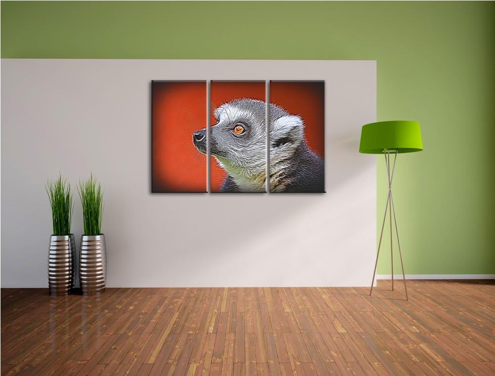 wachsamer Katta NewArt 3-Teiler Leinwandbild 120x80 Bild auf Leinwand, XXL riesige Bilder fertig ger